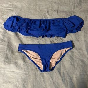 Jcrew ruffle bandeau bikini